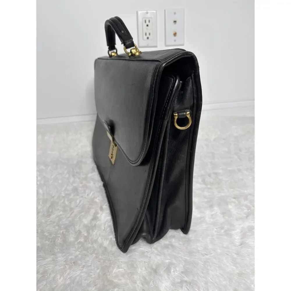 Vintage Coach 5353 Black Leather Metropolitan Briefcase Made in USA